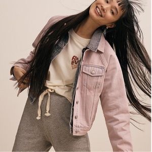 NWT Madewell Oversized Trucker Jacket: Garment-Dye Lilac Purple Denim Jacket NEW